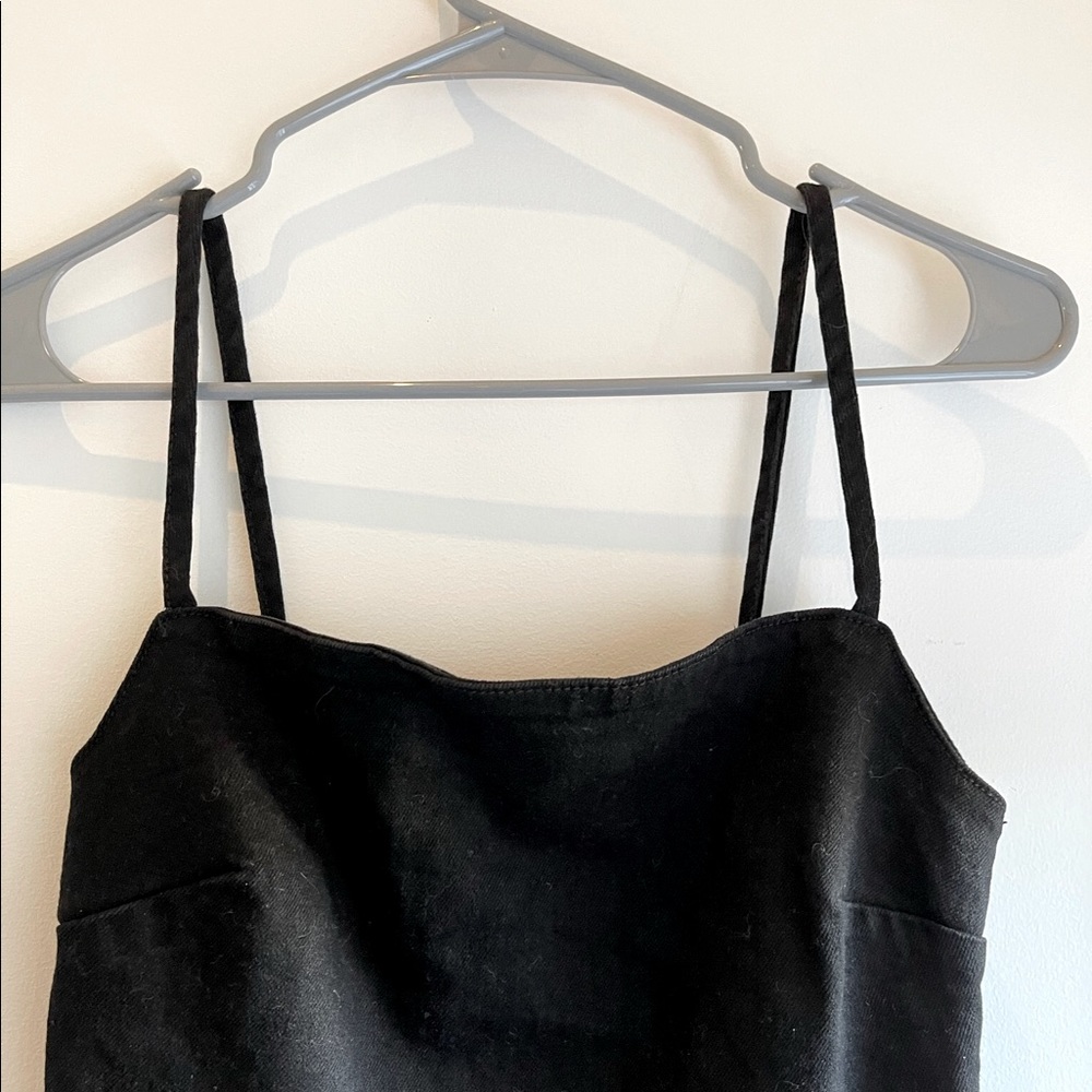 Zara Black Denim Dress - Picture 2 of 3